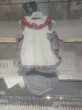 Load image into Gallery viewer, NEW SS24 Foque Girls Navy/Red Checked Baby Dress 2415965