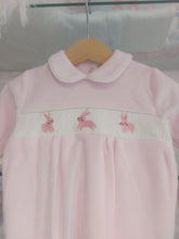 Load image into Gallery viewer, NEW AW24 Spanish Smocked Bunny Babygrow PINK 13382