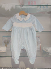 Load image into Gallery viewer, NEW AW24 Spanish Smocked Star Babygrow BLUE 13121