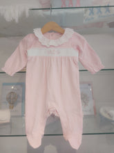 Load image into Gallery viewer, NEW AW24 Spanish Flower Smocked Babygrow PINK 07087