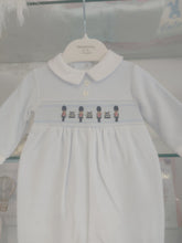 Load image into Gallery viewer, NEW AW24 Blues Baby Navy Velour Smocked Soldier Babygrow BB1418