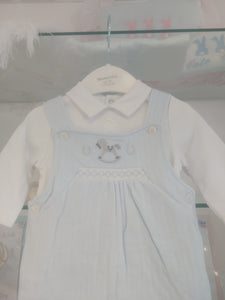 NEW AW24 Blues Baby Smocked Rocking Horse Dungaree Outfit BB1411