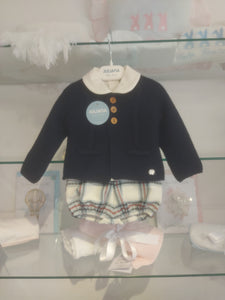 NEW AW24 Juliana Boys Navy Check 3 Piece Outfit 24766