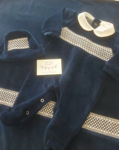 NEW AW24 Deolinda Smocked Hospital Set Navy 242603B