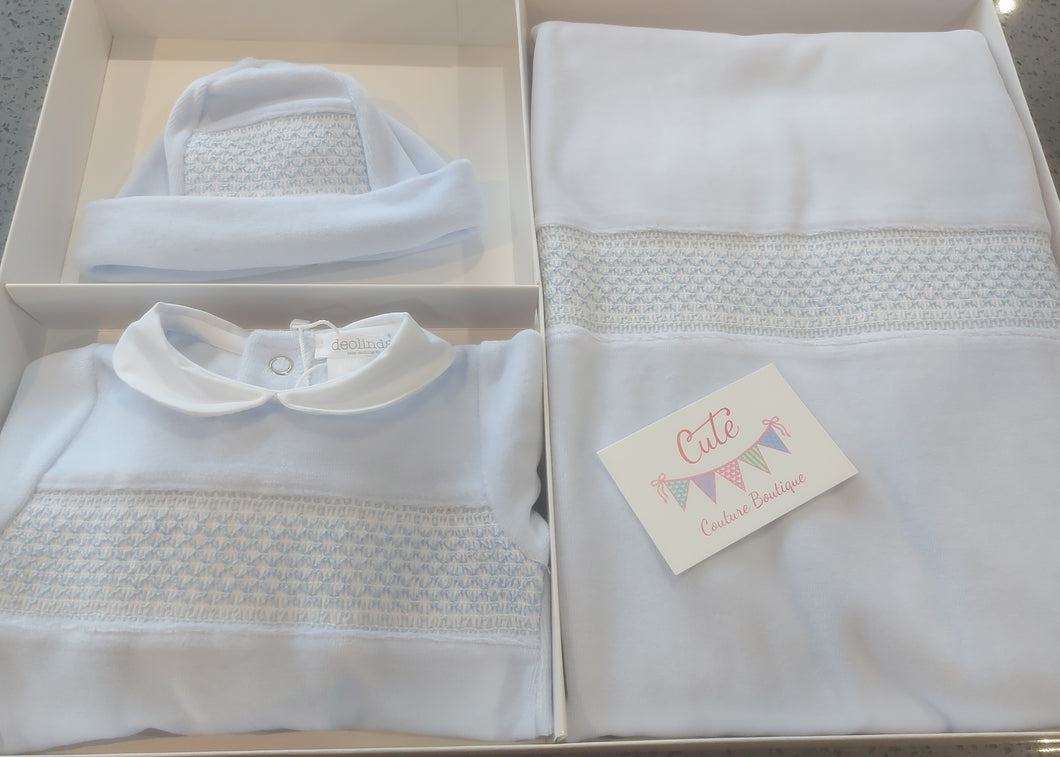 NEW AW24 Deolinda Smocked Hospital Set Blue 242603B