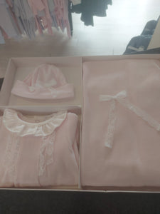 NEW AW24 Deolinda Lace Hospital Set Baby Pink 242605B