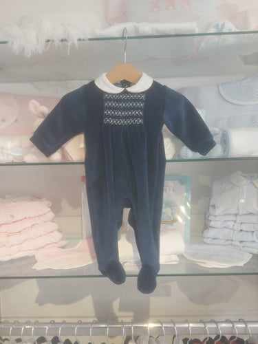 NEW AW24 Deolinda Smocked Babygrow Navy 242608