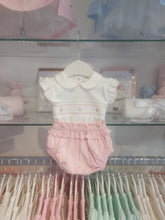 Load image into Gallery viewer, NEW SS25 Spanish Girls Smocked Outfit S21113 White/pink