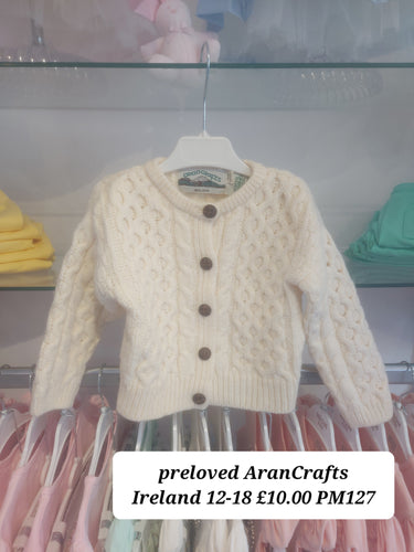 PRELOVED Preloved AranCrafts Ireland Wool Cardigan 12-18 PM127