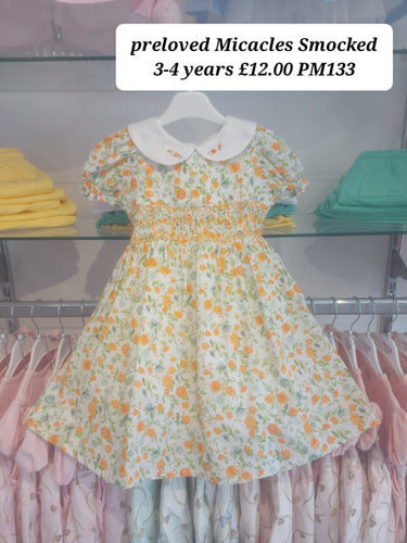 PRELOVED Preloved Miracles Smocked Dress 3-4 years PM133