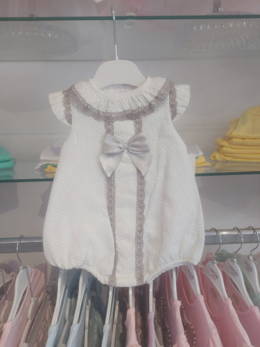 NEW SS25 Spanish Romper White/Grey