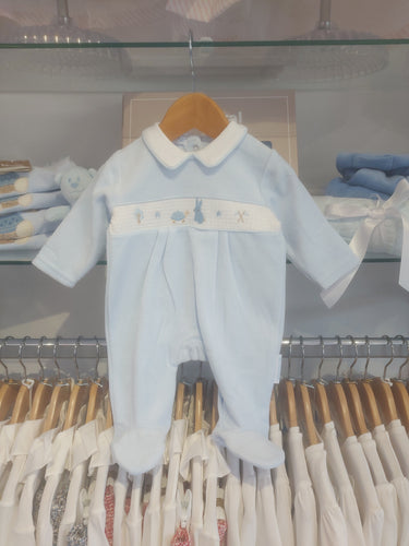 NEW AW25 Smocked Velour Babygrow BW13