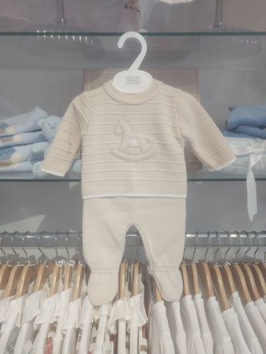 NEW AW25 Knitted Rocking Horse Outfit Natural Daniel