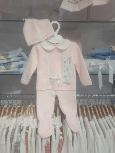 NEW AW25 Knitted Outfit with hat 1503 Pink