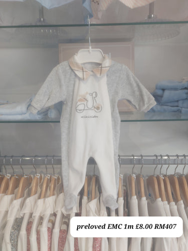 PRELOVED Emc Velour Babygrow 1m RM407
