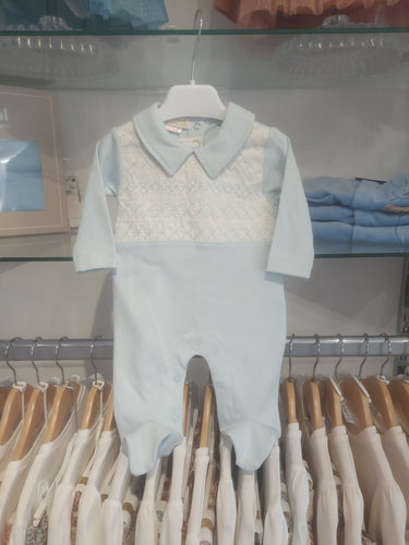 NEW AW25 Blue Smocked Babygrow 10103 BLUE