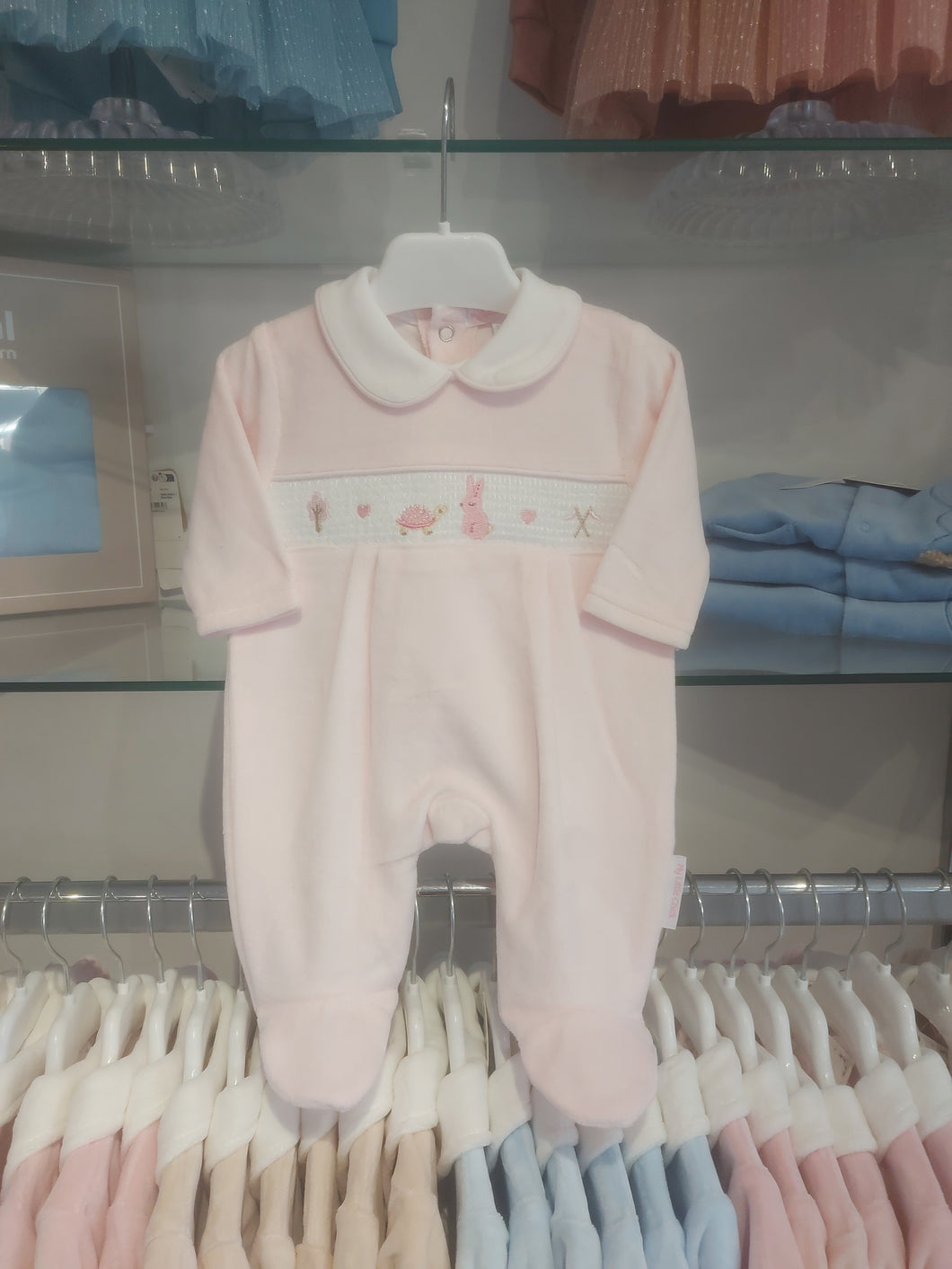 NEW AW25 Pink Velour Bunny Babygrow 407