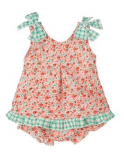Load image into Gallery viewer, NEW SS24 Calamaro Girls Coral/Green Floral Outfit 22055