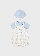 Load image into Gallery viewer, NEW SS24 Mayoral Boys Bunny Romper with Hat Blue/16 1616