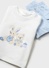 Load image into Gallery viewer, NEW SS24 Mayoral Boys Bunny Shorts Set White/Blue 1625