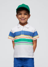Load image into Gallery viewer, NEW SS24 Mayoral Boys Striped Polo Top Green/76 3104