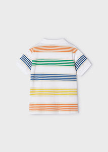 NEW SS24 Mayoral Boys Striped Polo Top Multi/43 3108