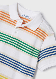 NEW SS24 Mayoral Boys Striped Polo Top Multi/43 3108