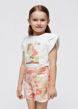 Load image into Gallery viewer, NEW SS24 Mayoral Girls Floral Shorts Set Peach 61/32 3091/3251