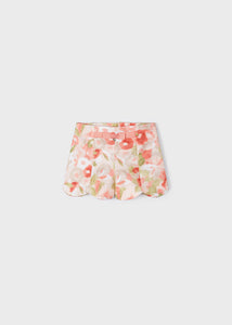 NEW SS24 Mayoral Girls Floral Shorts Set Peach 61/32 3091/3251