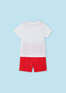 NEW SS24 Mayoral Boys Shorts Set Red/86 3603