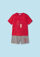 Load image into Gallery viewer, NEW SS24 Mayoral Boys Striped Shorts Set Red/20 3607