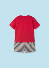 Load image into Gallery viewer, NEW SS24 Mayoral Boys Striped Shorts Set Red/20 3607