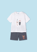 Load image into Gallery viewer, NEW SS24 Mayoral Boys Striped Shorts Set White/21 3607