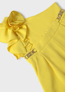 NEW SS24 Abel and Lula Girls Crepe Shorts Set Yellow 5272