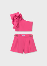 Load image into Gallery viewer, NEW SS24 Abel and Lula Girls Crepe Shorts Set Fuchsia Pink 5272