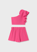 Load image into Gallery viewer, NEW SS24 Abel and Lula Girls Crepe Shorts Set Fuchsia Pink 5272