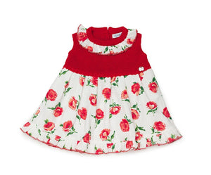 NEW SS24 Juliana Girls Red Floral Half Knit Dress 24109