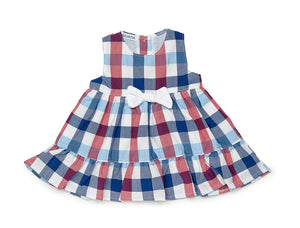 NEW SS24 Juliana Girls Red and Blue Checked Dress 24121