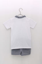 Load image into Gallery viewer, NEW SS24 Foque Boys Navy Checked Shorts Set 2414929