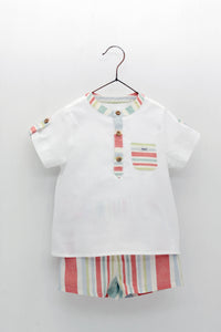 NEW SS24 Foque Boys Striped Shorts Set 2414932