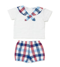 Load image into Gallery viewer, NEW SS24 Juliana Boys Red/Blue Checked Jam Pants Outfit 24182