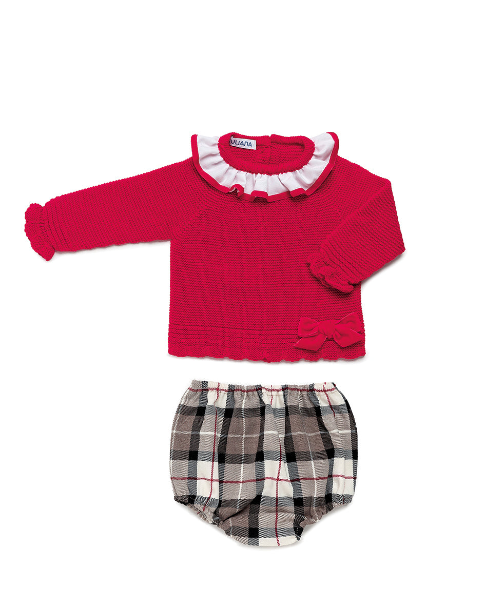 NEW AW24 Juliana Girls Red Check Jam Pants Outfit 24598