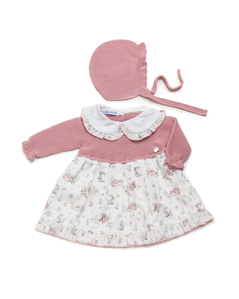 NEW AW24 Juliana Girls Dusky Pink Dress 24634