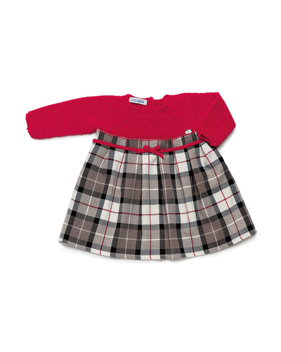 NEW AW24 Juliana Girls Red Check Dress 24645