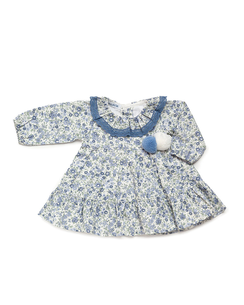 NEW AW24 Juliana Girls Blue Floral Dress 24656