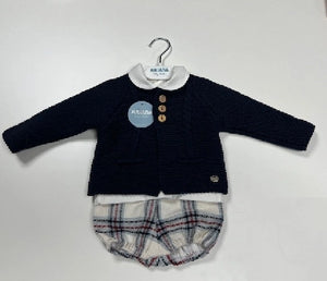 NEW AW24 Juliana Boys Navy Check 3 Piece Outfit 24766