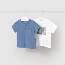 Load image into Gallery viewer, PRE ORDER - NEW SS25 Mayoral Boys 2 Pack of t shirts 1060 Capri/35