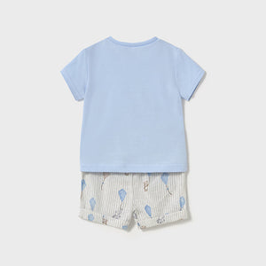 PRE ORDER - NEW SS25 Mayoral Baby Boys Shorts Set 1202 Sky/37