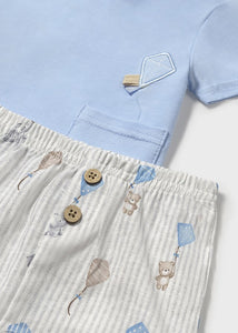 PRE ORDER - NEW SS25 Mayoral Baby Boys Shorts Set 1202 Sky/37