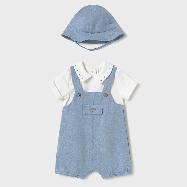 PRE ORDER - NEW SS25 Mayoral Baby Boys Romper with Hat 1605 Riveria/48